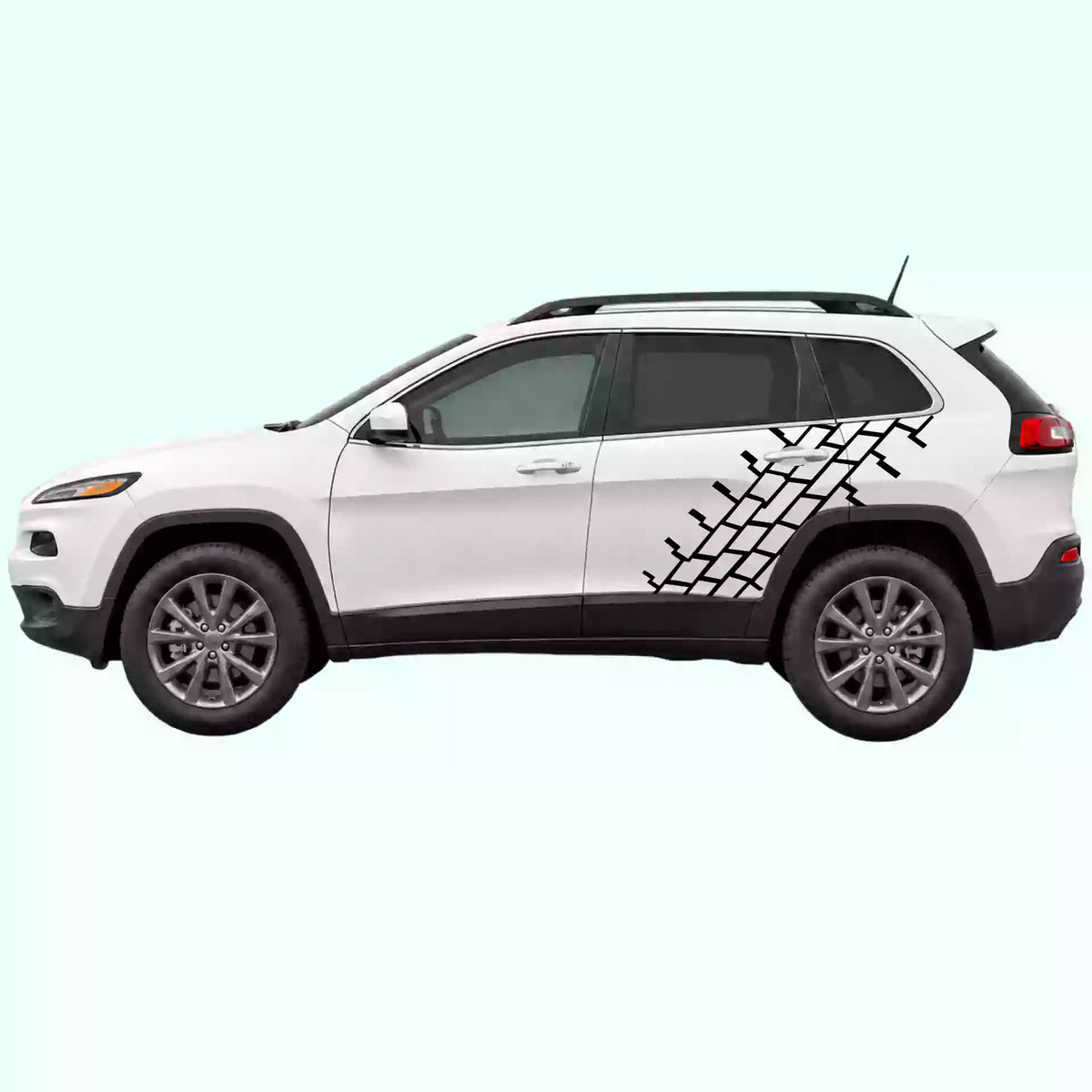 2014-2023 Jeep Cherokee Tire Tread Side Decal Decals Vinyl Graphics Kit Black