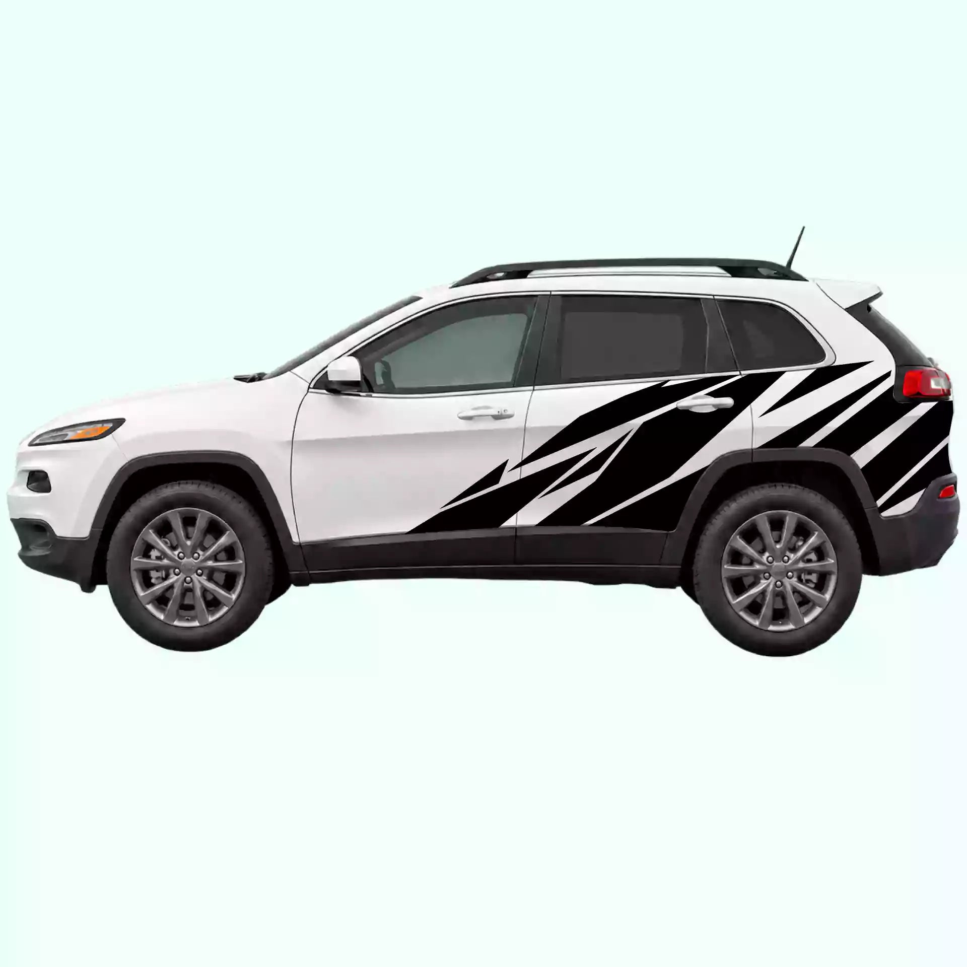 2014-2023 Jeep Cherokee Warlord Side Decals Vinyl Graphics Kit Black