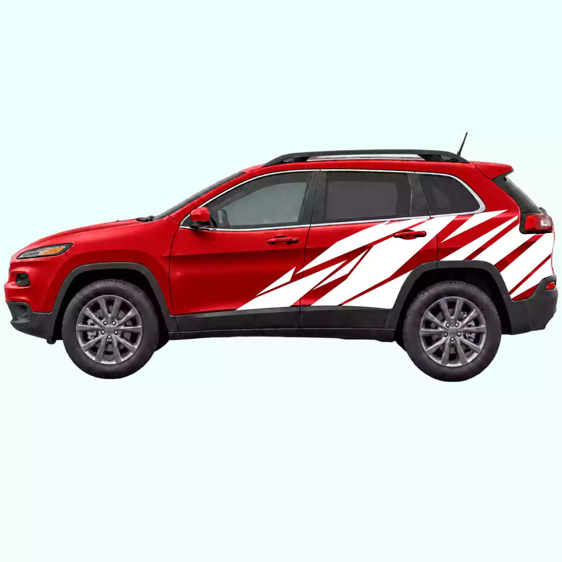 2014-2023 Jeep Cherokee Warlord Side Decals Vinyl Graphics Kit White