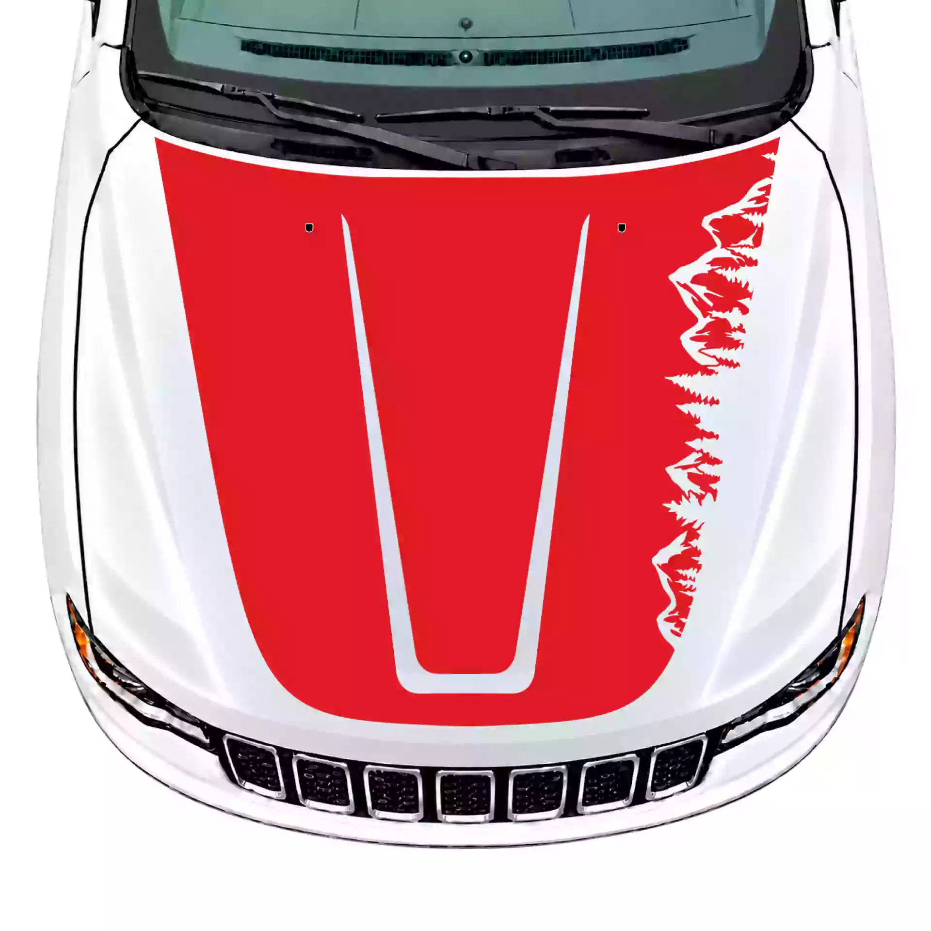 2014-2022 Jeep Grand Cherokee Adventure Hood Decals Vinyl Graphics Kit Red
