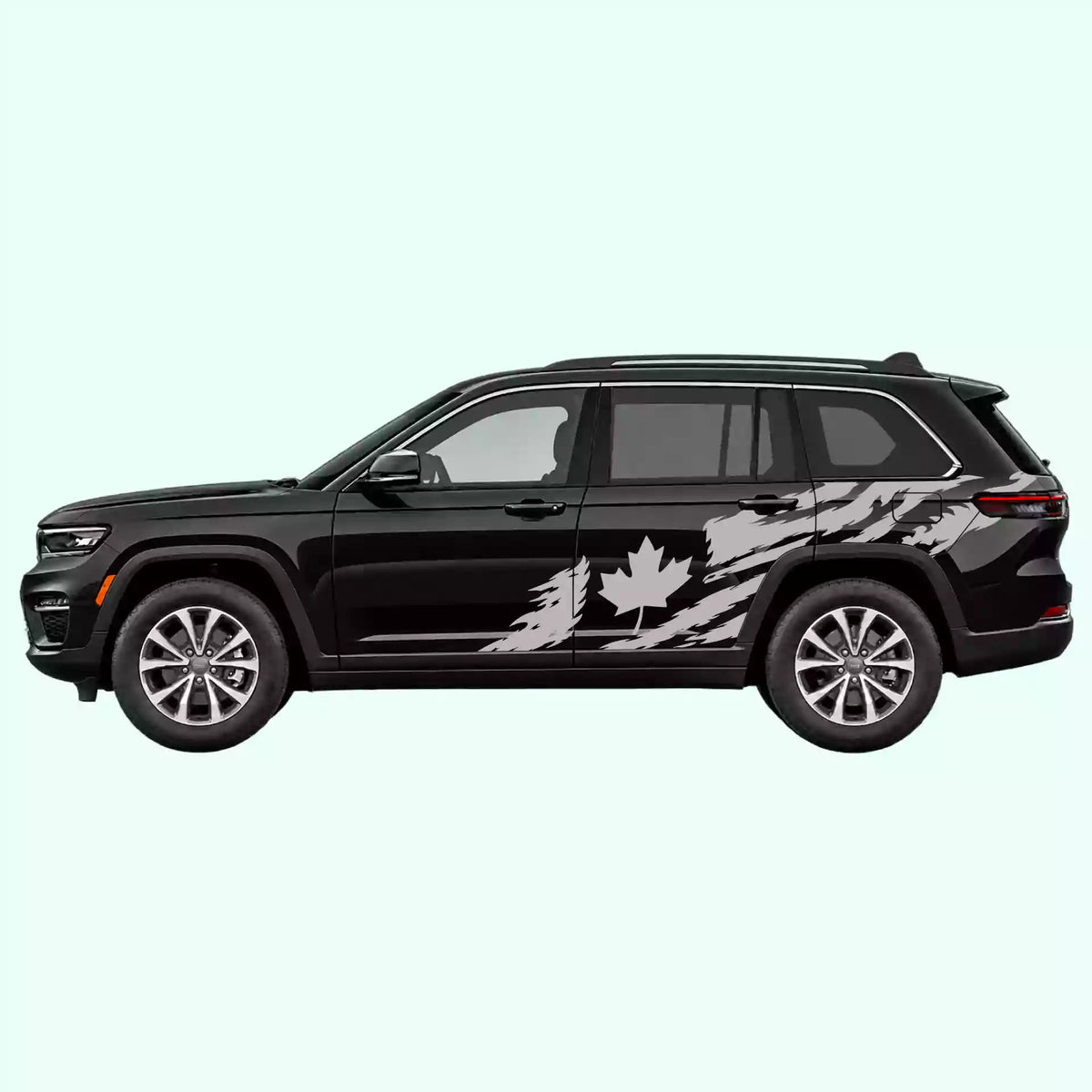 2022-present Jeep Grand Cherokee Canada Flag Side Decals Vinyl Graphics Kit Gray