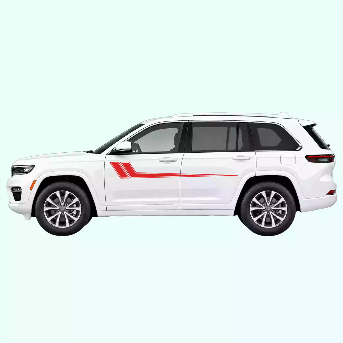 2022-present Jeep Grand Cherokee Hockey Side Stripes Vinyl Graphics Kit Red