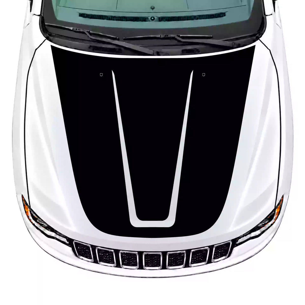 2014-2022 Jeep Grand Cherokee Hood Decal Vinyl Graphics Kit Black