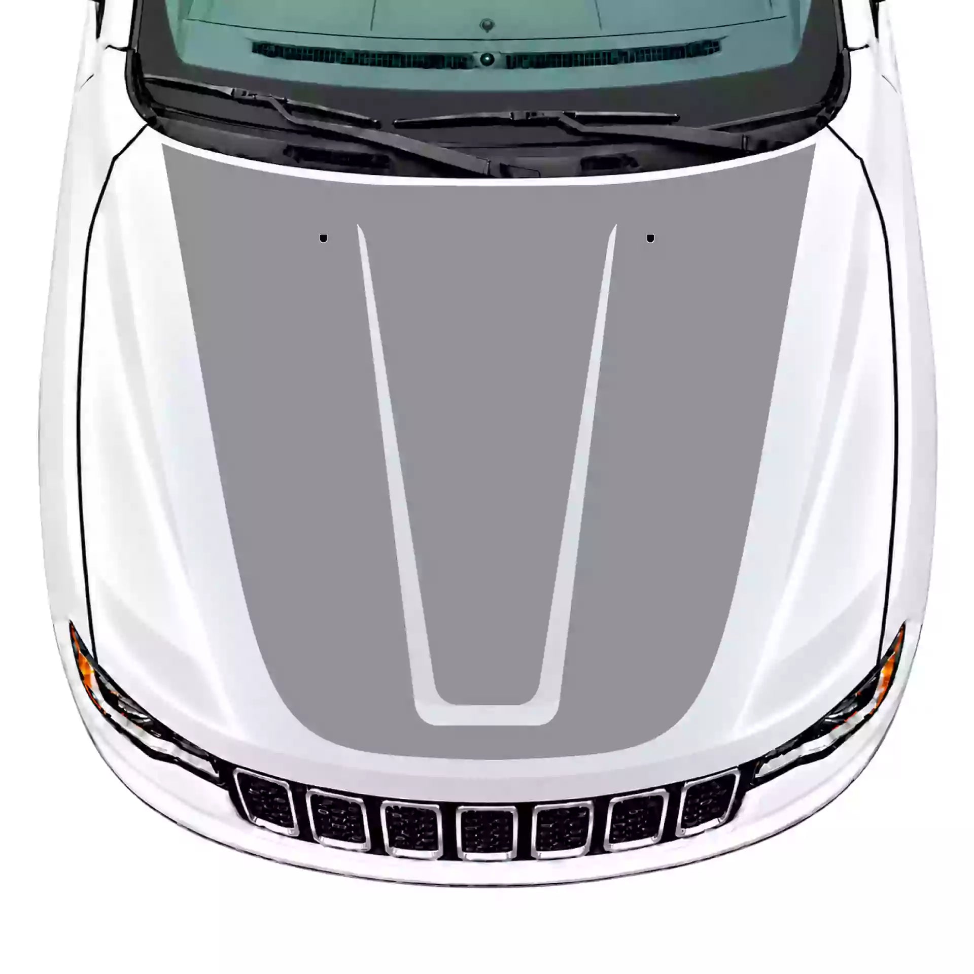 2014-2022 Jeep Grand Cherokee Hood Decal Vinyl Graphics Kit Gray