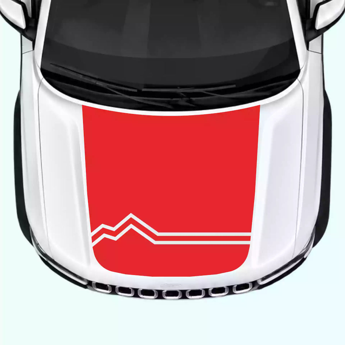 2022-present Jeep Grand Cherokee Mountain Line Hood Decals Vinyl Graphics Kit Red