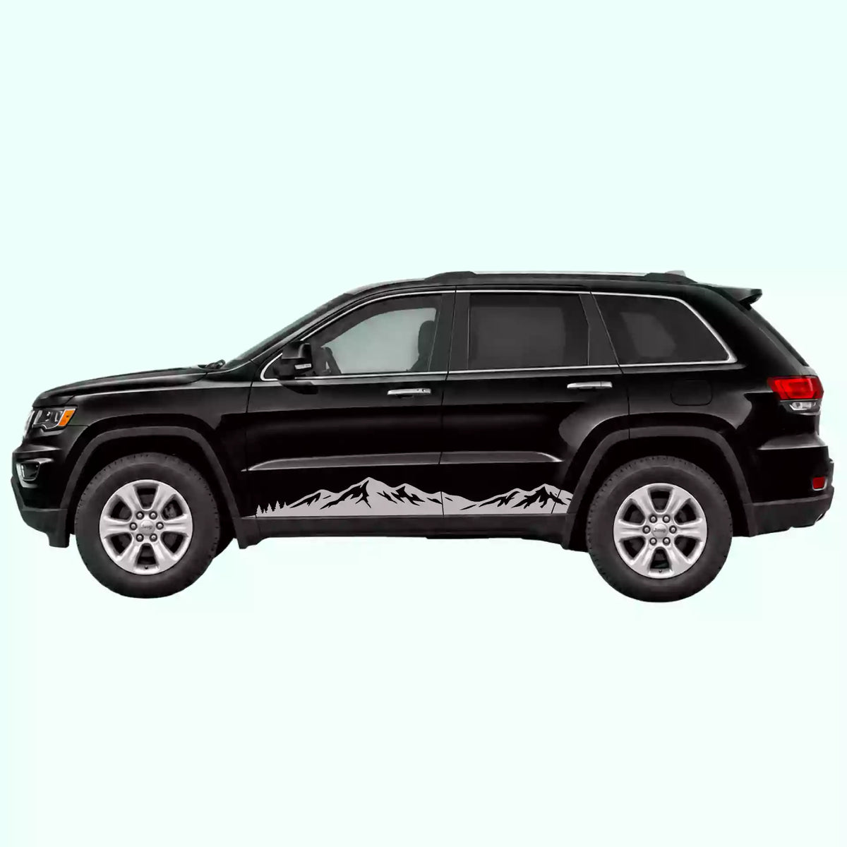 2014-2022 Jeep Grand Cherokee Mountain Range Rocker Stripes Vinyl Graphics Kit