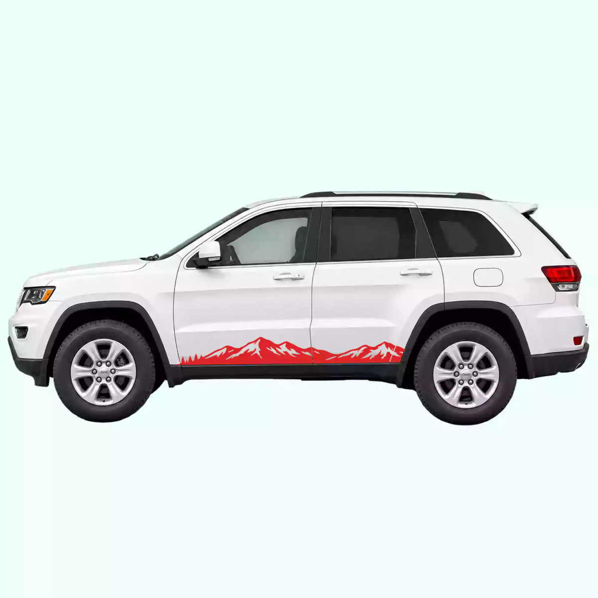 2014-2022 Jeep Grand Cherokee Mountain Range Rocker Stripes Vinyl Graphics Kit
