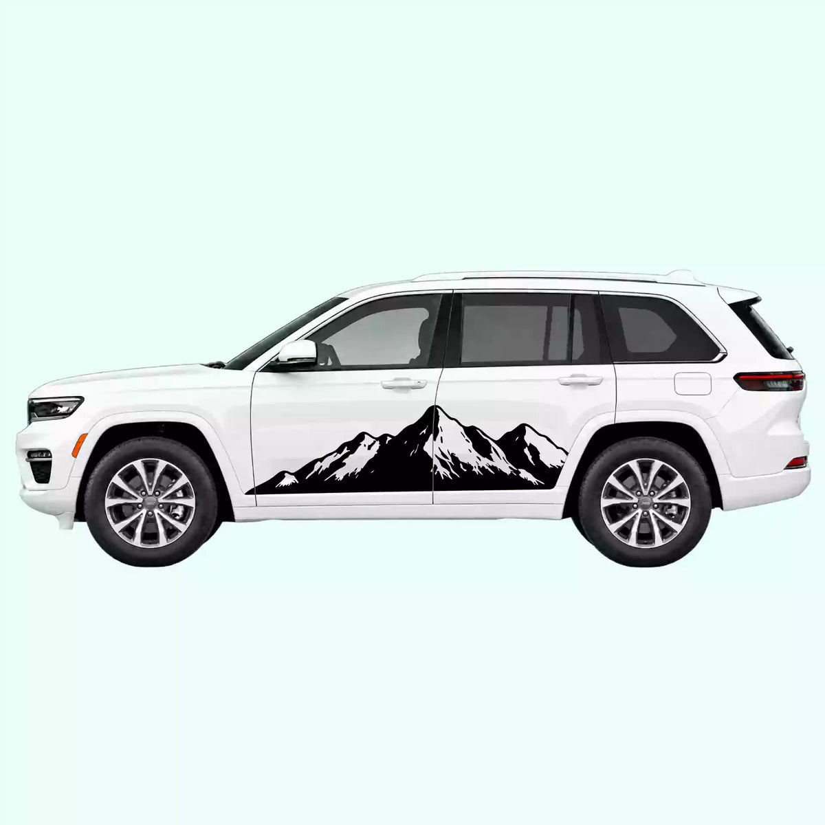 2022-present Jeep Grand Cherokee Mountain Range Side Decals Vinyl Graphics Kit Black