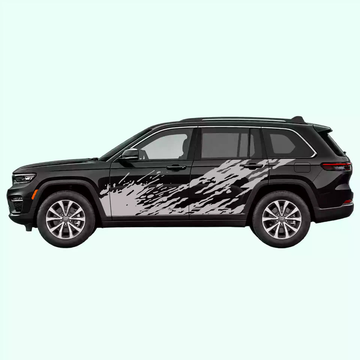 2022-present Jeep Grand Cherokee Mud Splash Side Decals Vinyl Graphics Kit Gray