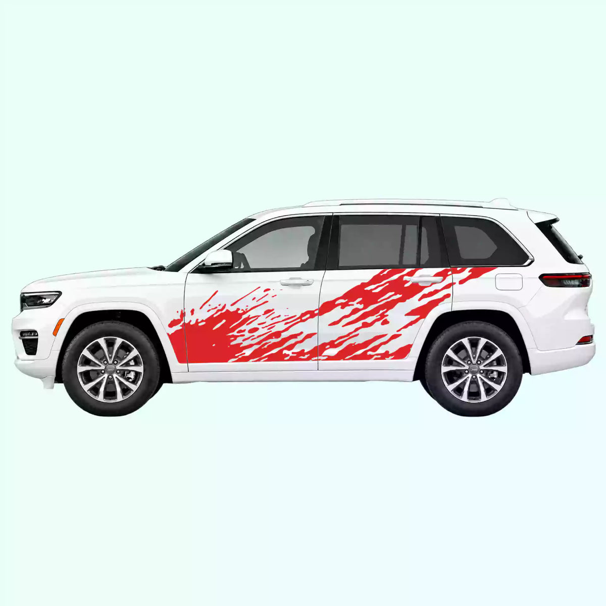 2022-present Jeep Grand Cherokee Mud Splash Side Decals Vinyl Graphics Kit Red