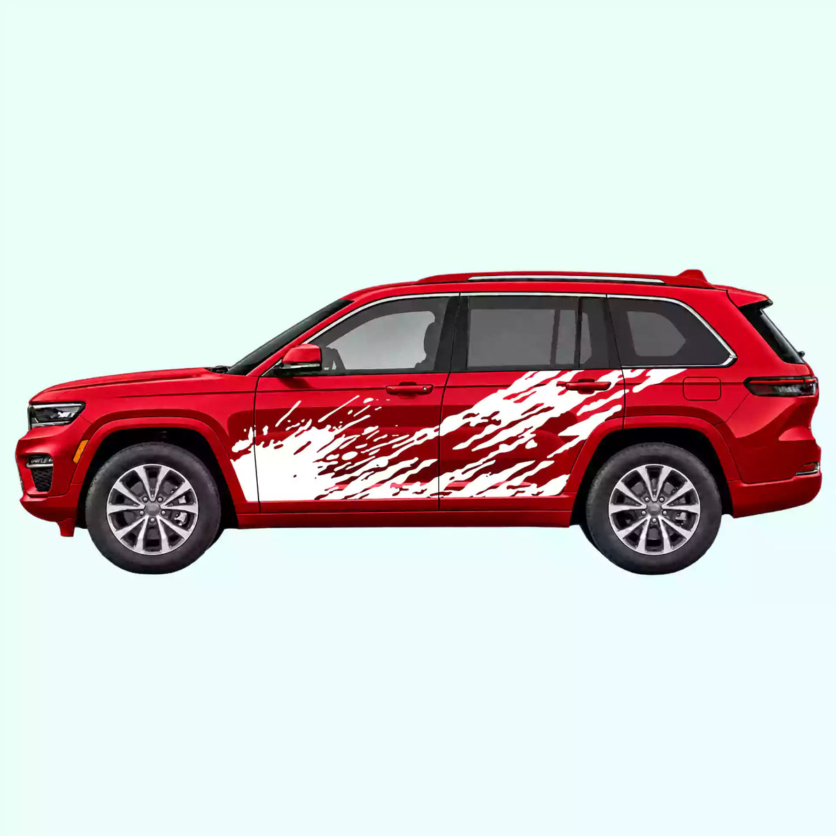 2022-present Jeep Grand Cherokee Mud Splash Side Decals Vinyl Graphics Kit White