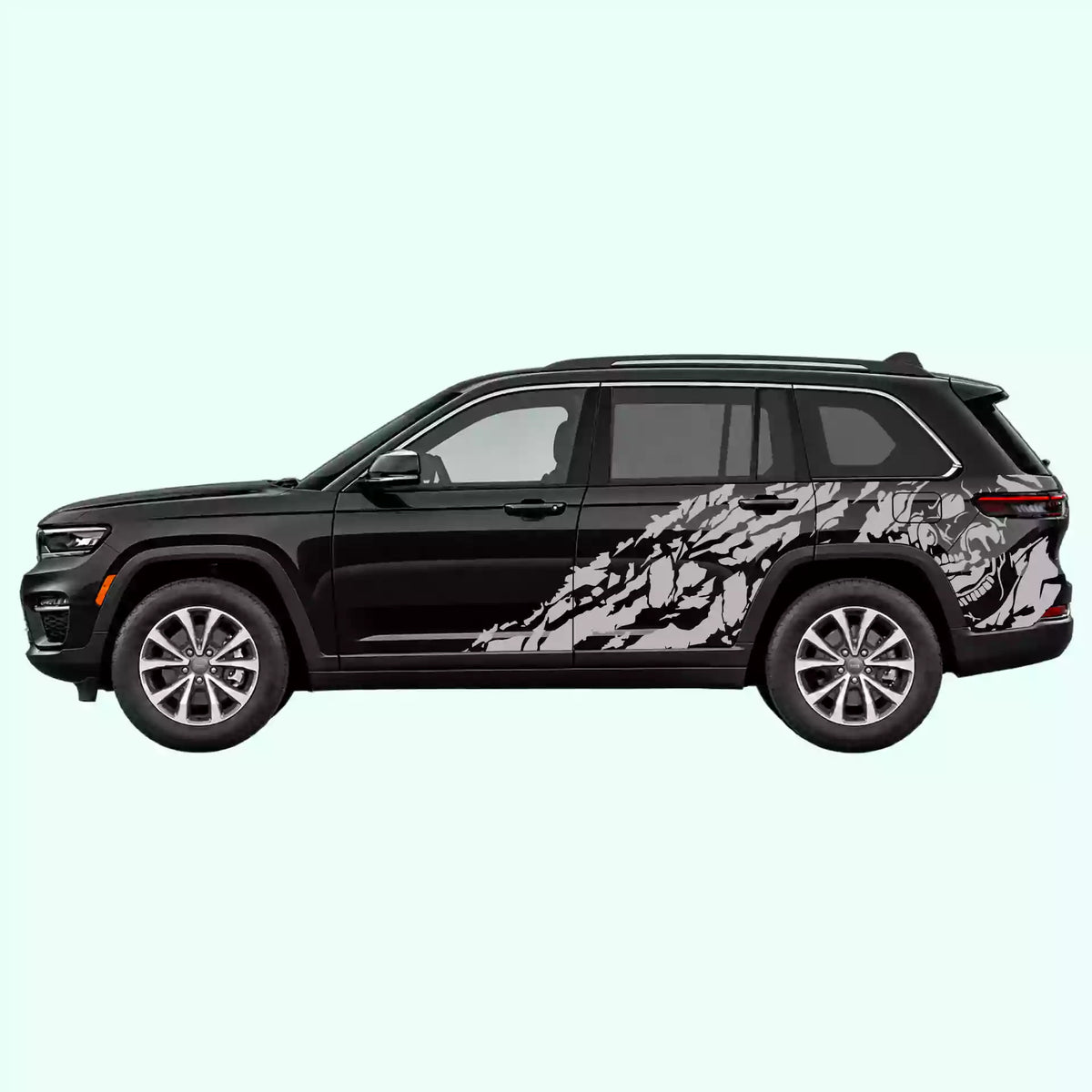 2022-present Jeep Grand Cherokee Nightmare Side Decals Vinyl Graphics Kit Gray
