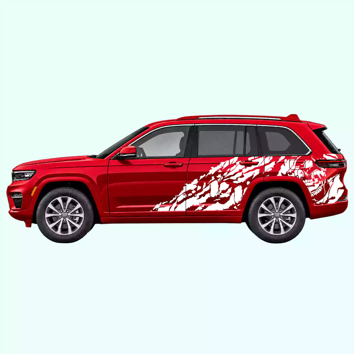 2022-present Jeep Grand Cherokee Nightmare Side Decals Vinyl Graphics Kit White