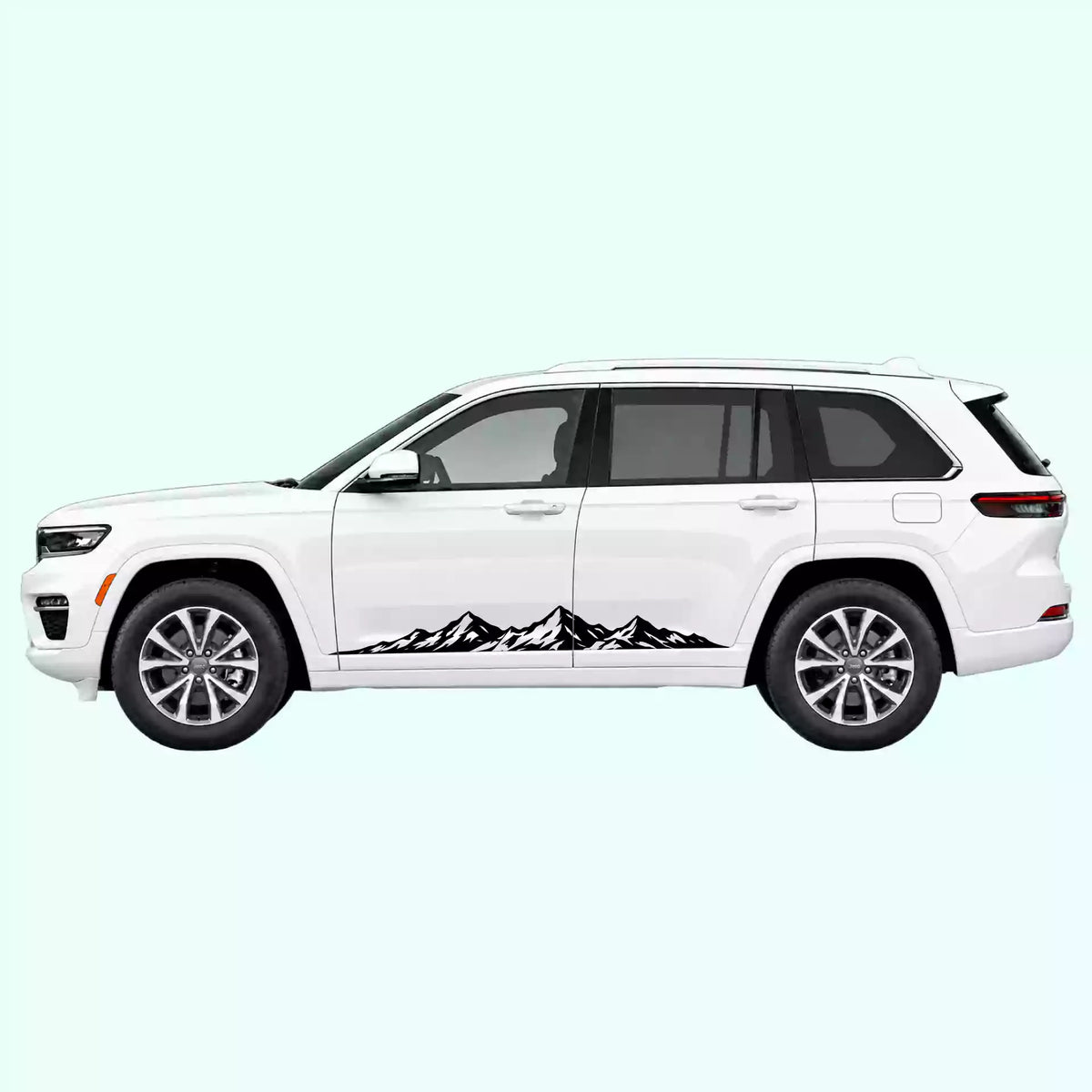 Jeep Grand Cherokee Peak Mountain Rocker Stripes Vinyl Graphics Kit black