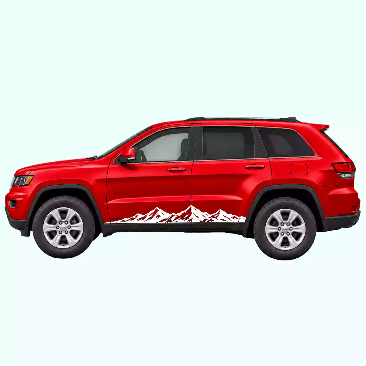 2014-2022 Jeep Grand Cherokee Peak Mountain Rocker Stripes Vinyl Graphics Kit