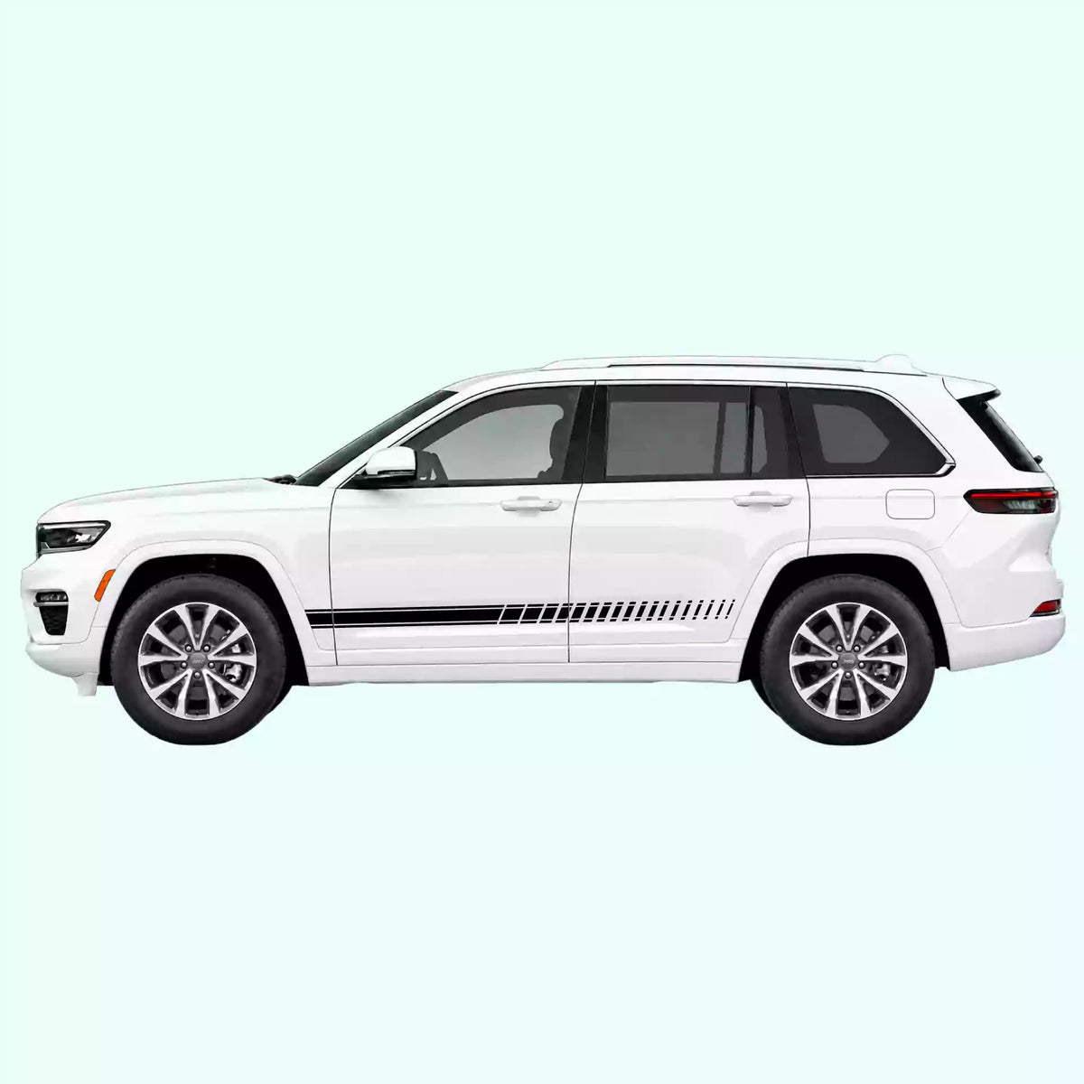 2022-present Jeep Grand Cherokee Pin Stripes Rocker Vinyl Graphics Kit Black