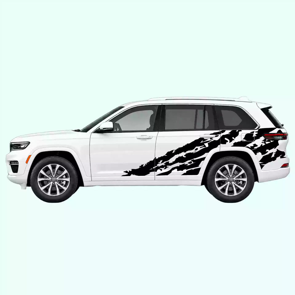 2022-present Jeep Grand Cherokee Shred Side Decals Vinyl Graphics Kit Black