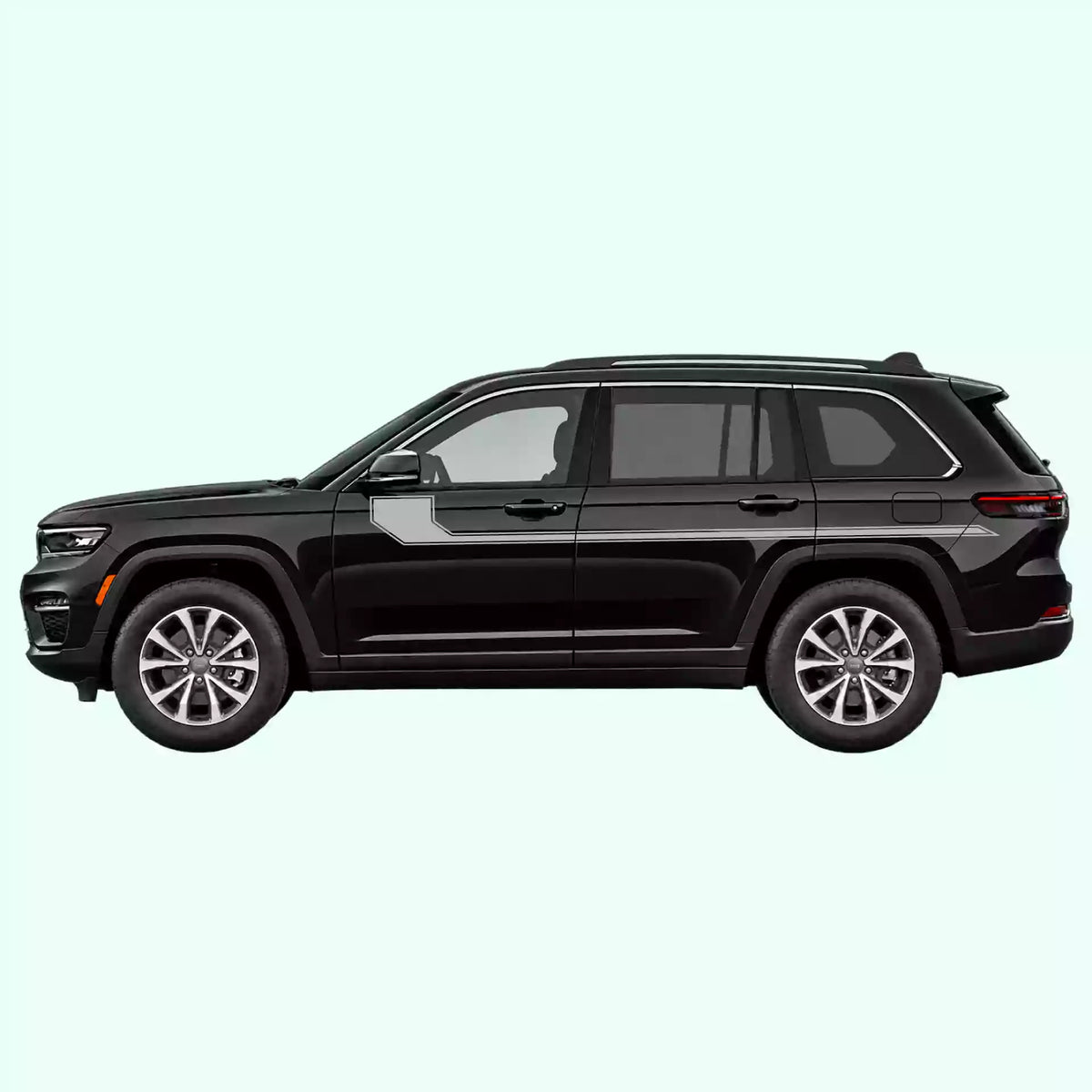 2022-present Jeep Grand Cherokee Side Line Stripes Vinyl Graphics Kit Gray