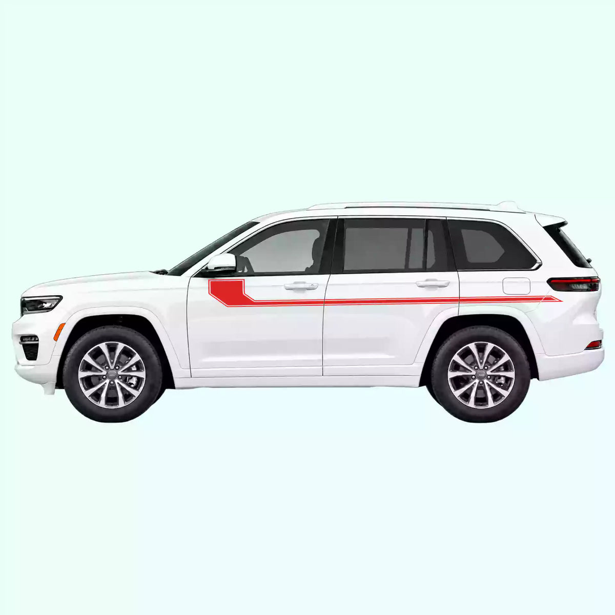 2022-present Jeep Grand Cherokee Side Line Stripes Vinyl Graphics Kit Red