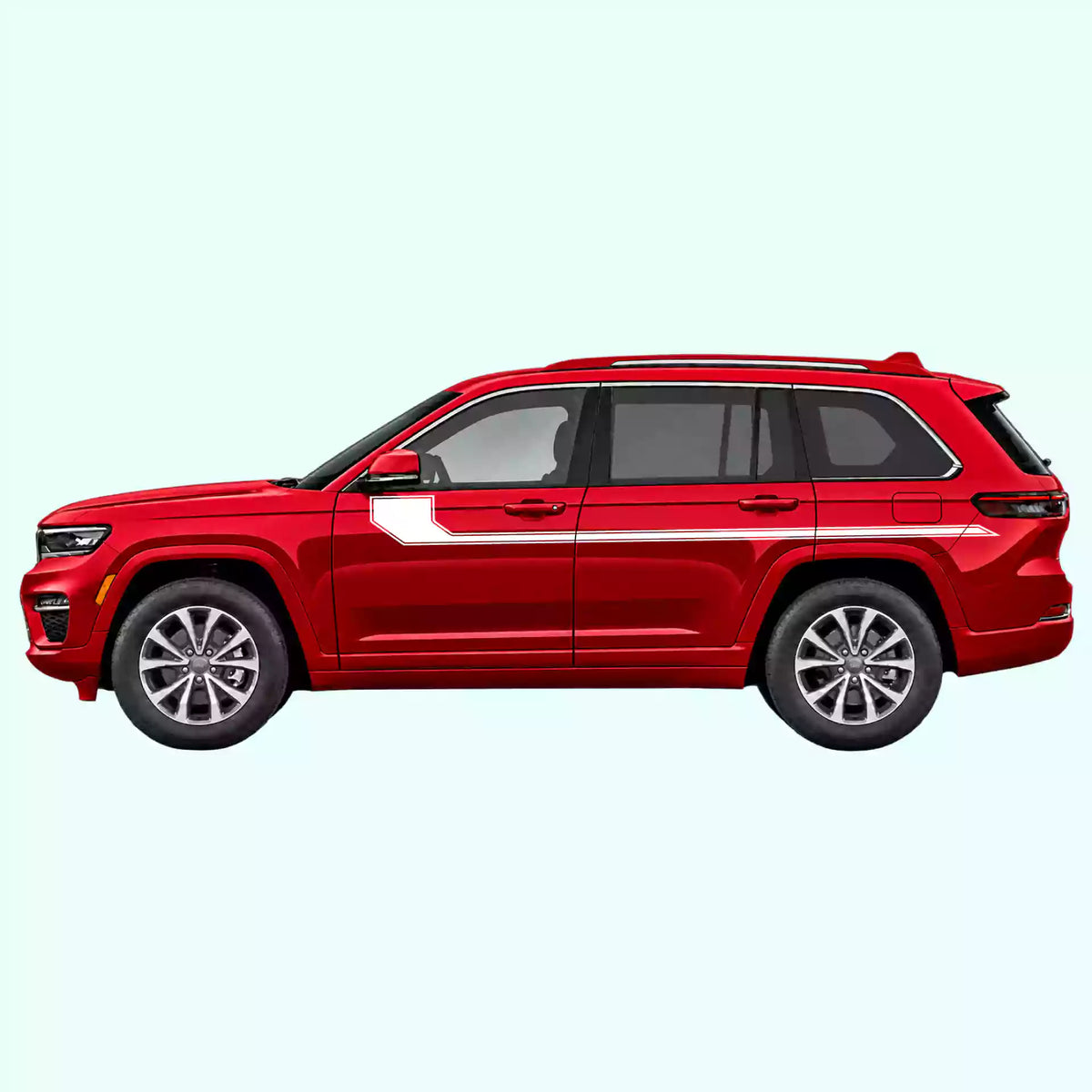 2022-present Jeep Grand Cherokee Side Line Stripes Vinyl Graphics Kit White