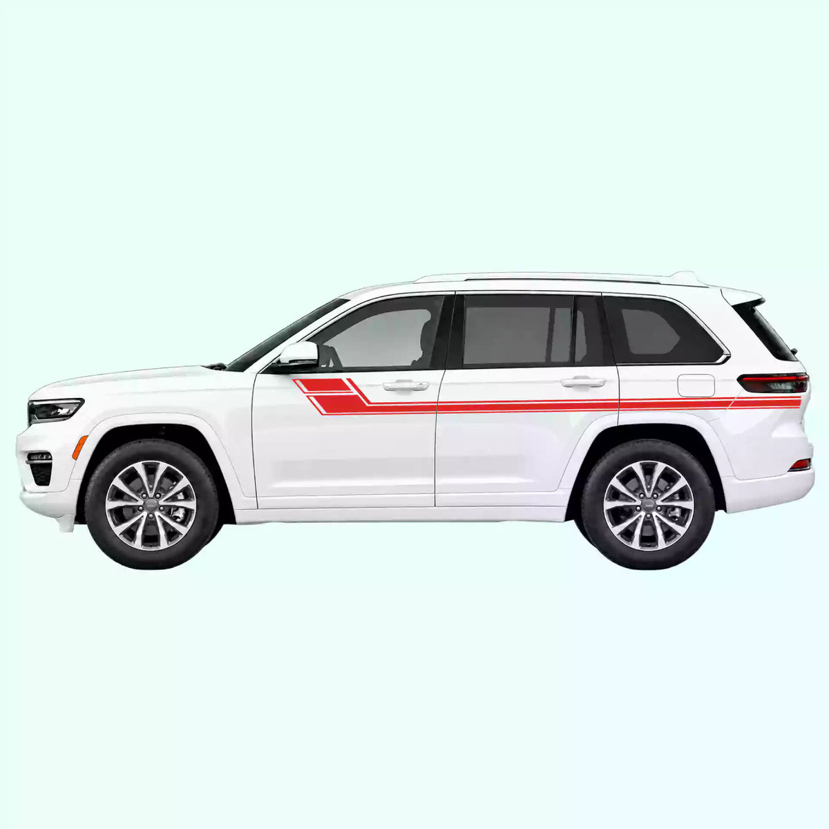 2022-present Jeep Grand Cherokee Side Stripes Vinyl Graphics Kit Red