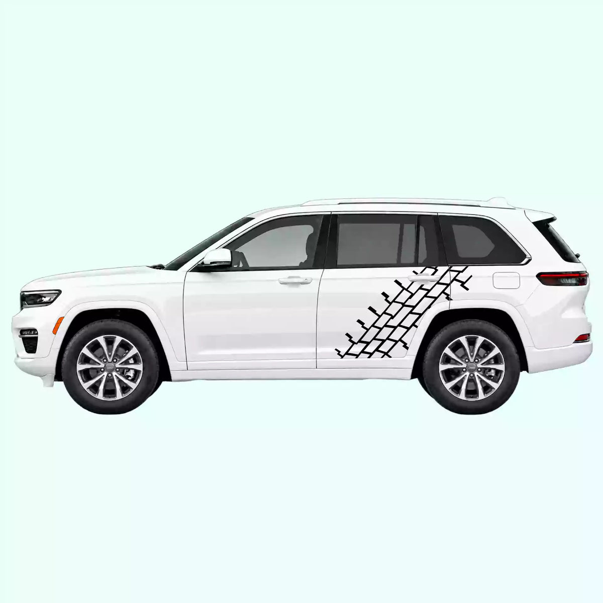2022-present Jeep Grand Cherokee Tire Tread Side Decals Vinyl Graphics Kit Black