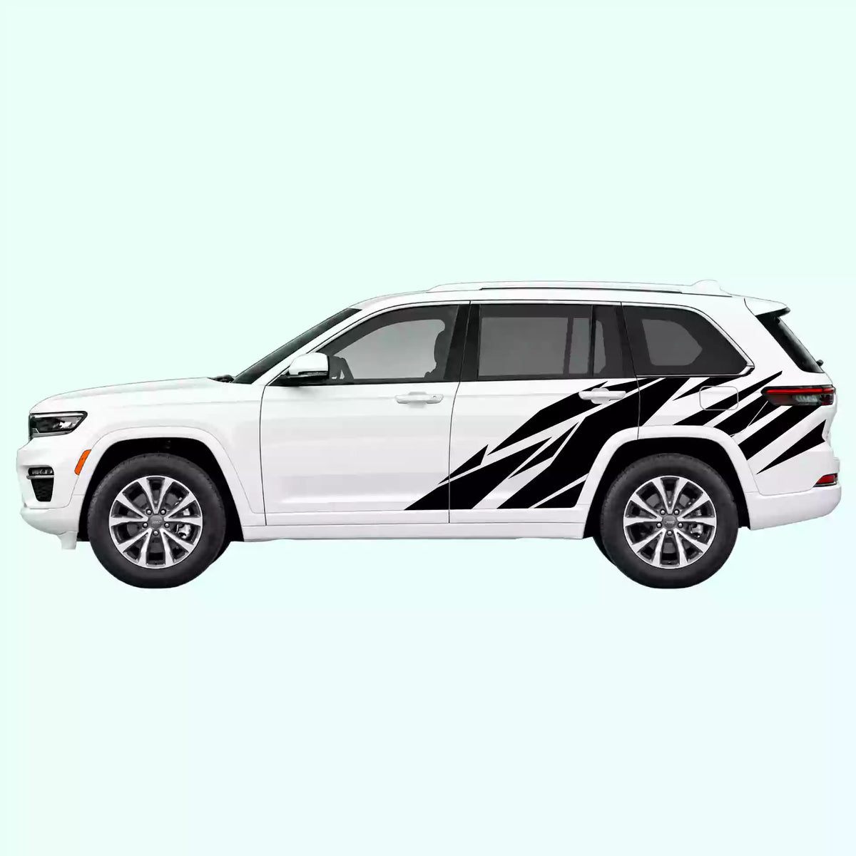 2022-present Jeep Grand Cherokee Warlord Side Decals Vinyl Graphics Kit Black