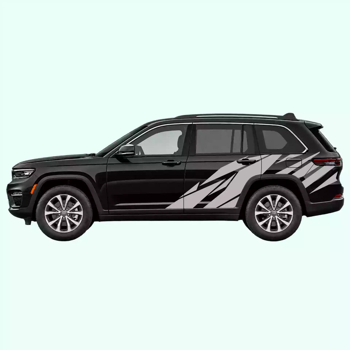 2022-present Jeep Grand Cherokee Warlord Side Decals Vinyl Graphics Kit Gray