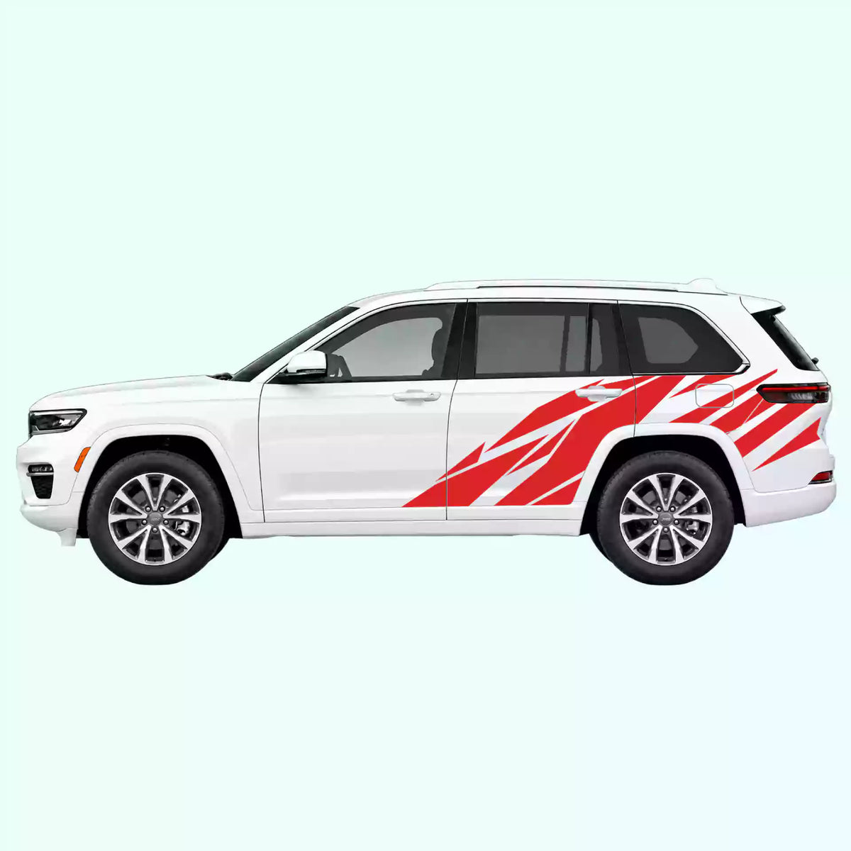 2022-present Jeep Grand Cherokee Warlord Side Decals Vinyl Graphics Kit Red