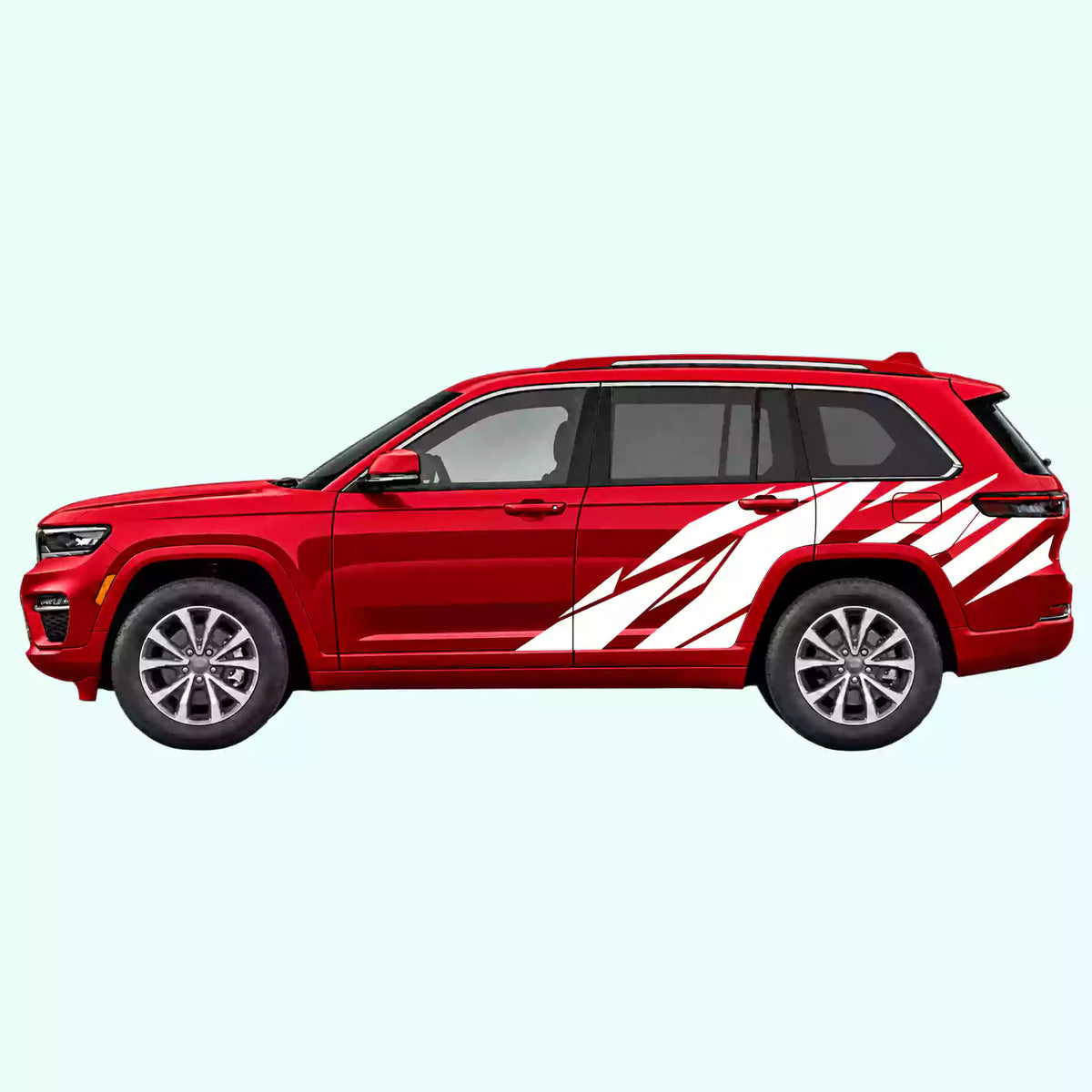 2022-present Jeep Grand Cherokee Warlord Side Decals Vinyl Graphics Kit White