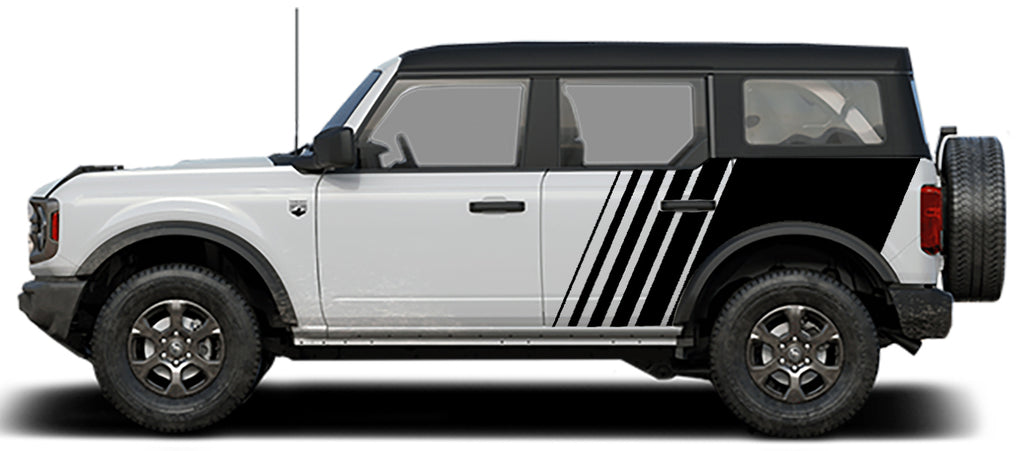 Ford Bronco Jumbo Side Strobe Decals (Pair) : Vinyl Graphics Kit Fits