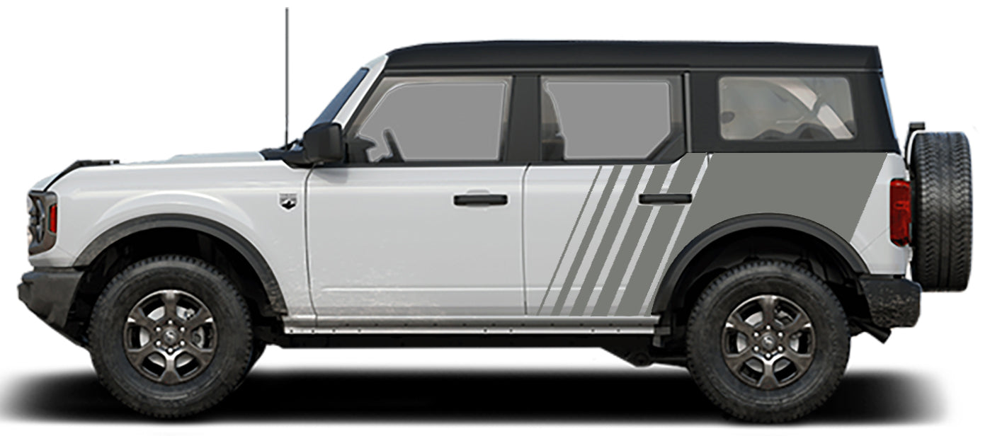 jumbo side strobe graphics for ford bronco 4 door gray