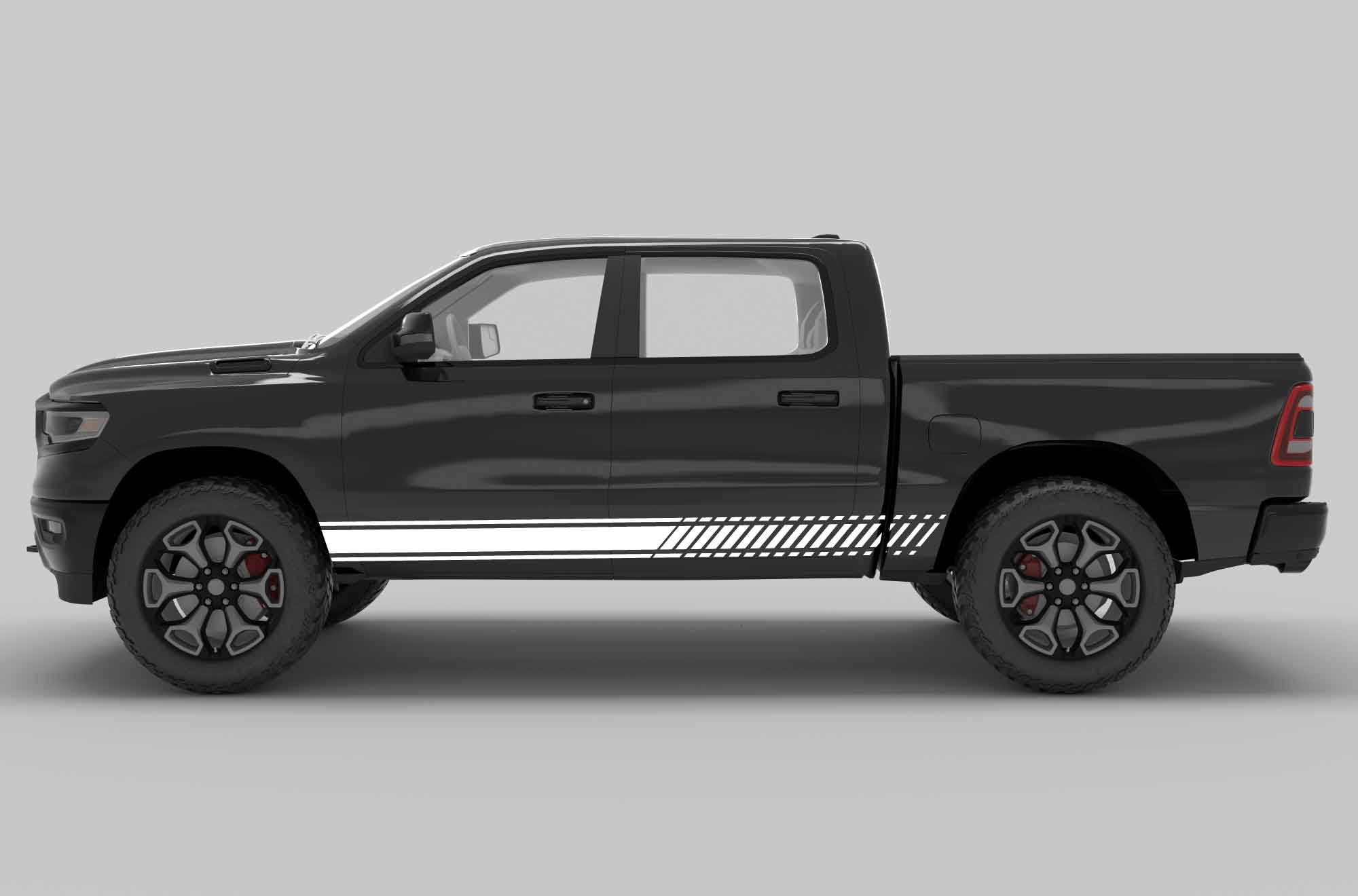 Long rocker stripes decals graphics compatible with Dodge Ram