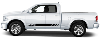 Mountain Rocker Panel Side Stripes Graphics for dodge ram 2008 to 2018 models black