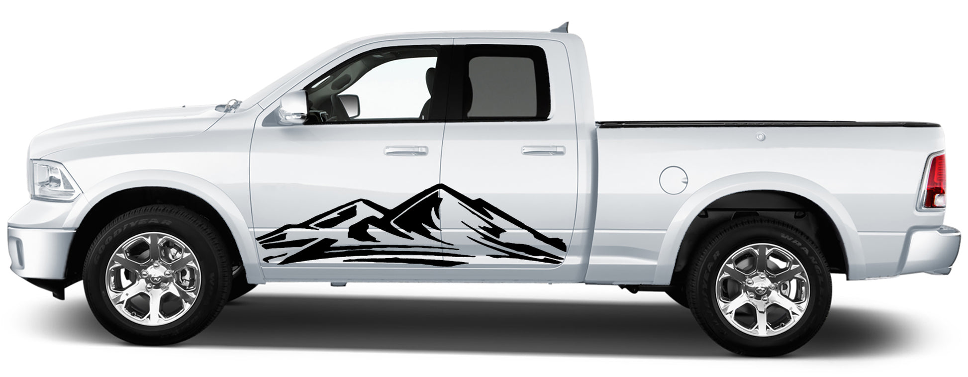 Mountain side graphics for dodge ram 2008 to 2018 models Black