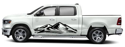 mountain door graphics for dodge ram 1500 2500 2019 to 2023 models black