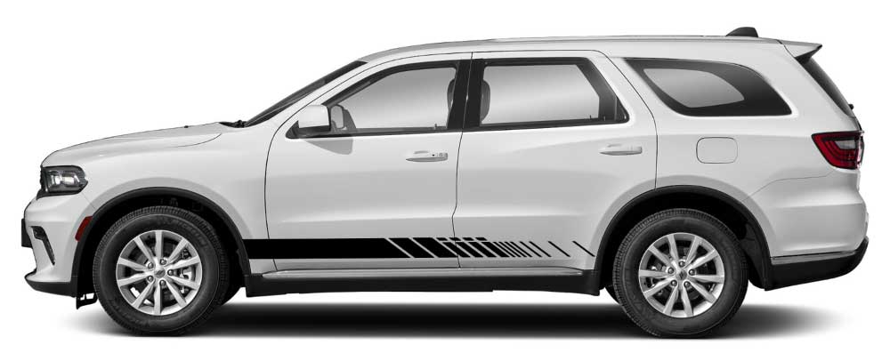 Dodge Durango (3rd Gen) Pulse Drift racing rocker stripe decals – black vinyl side graphic
