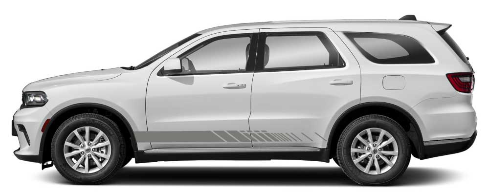 Dodge Durango (3rd Gen) Pulse Drift racing rocker stripe decals – gray vinyl side graphic