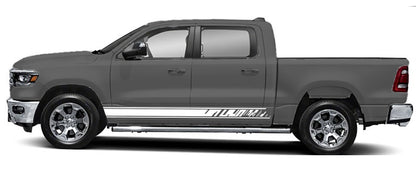 rocker panel stripes for dodge ram 1500 2500 2019 to 2023 models white