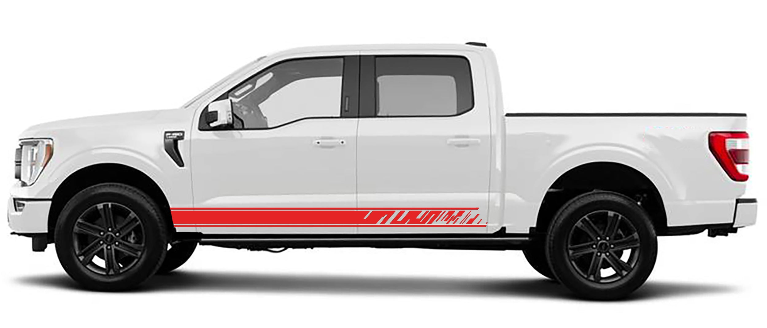 rocker panel stripes for ford f 150 2021 to 2023 models red