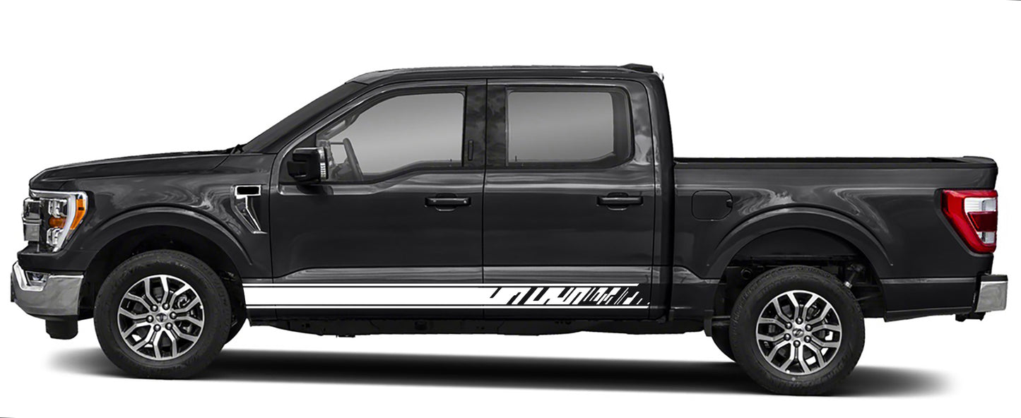 rocker panel stripes for ford f 150 2021 to 2023 models white