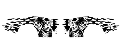 skull gun side decals for dodge challenger 2008 to 2023 models 