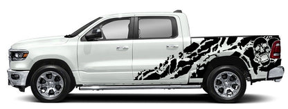 shredded skull side graphics for dodge ram 2018 to 2023 models 