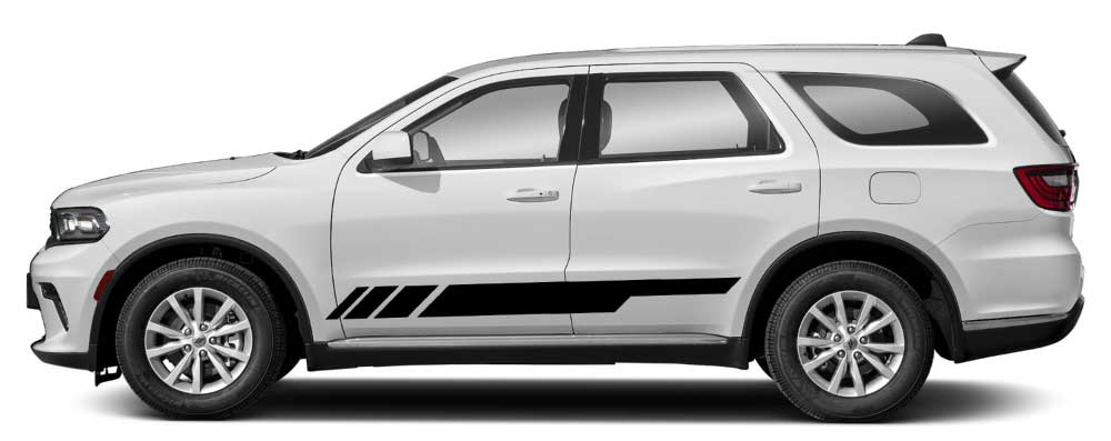 Dodge Durango 3rd Gen with black Strikebar side door stripe rocker vinyl decal kit