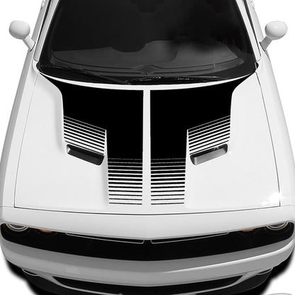 Strobe hood decal for dodge challenger 2015 to 2023 models black