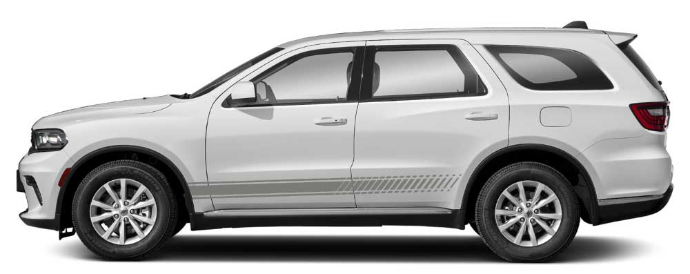 Dodge Durango 3rd gen with gray treadline rocker stripe side graphic decals