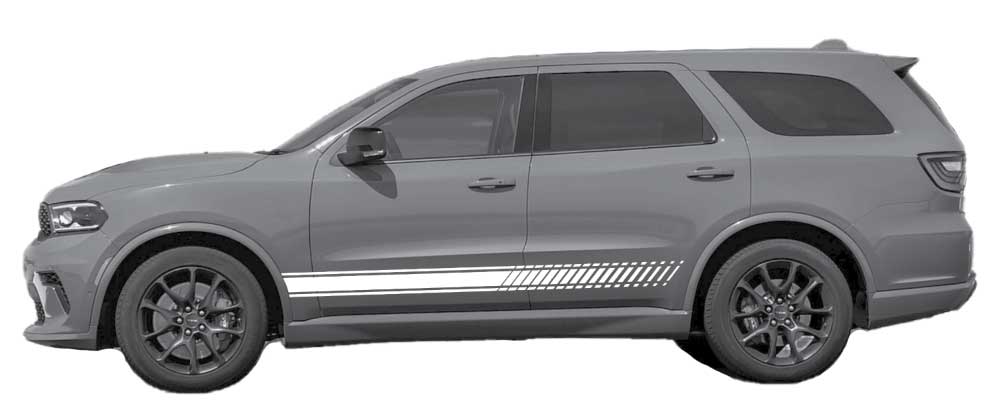 Dodge Durango 3rd gen with white treadline rocker stripe side decal kit