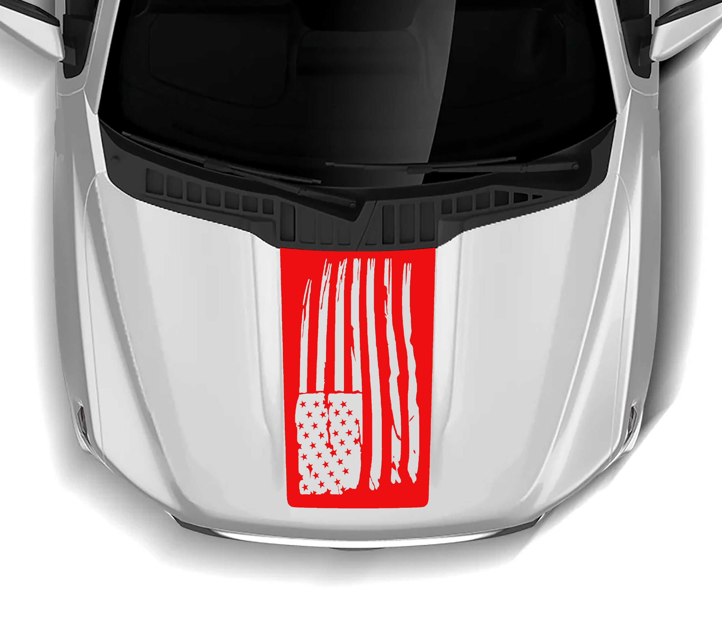 Patriot american flag hood decal for ford f 150 2021 to 2023 models red