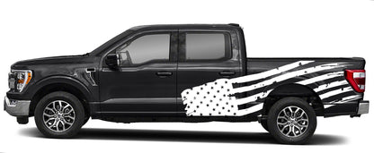 patriot american usa flag side vinyl graphics for ford f 150 2021 to 2023 models white