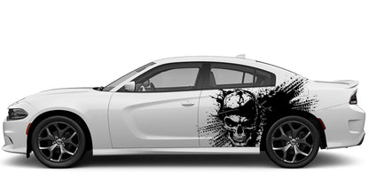 Dodge Charger Angry Skull Splash Side Decals (Pair) : Vinyl Graphics Kit Fits (2015-2023)